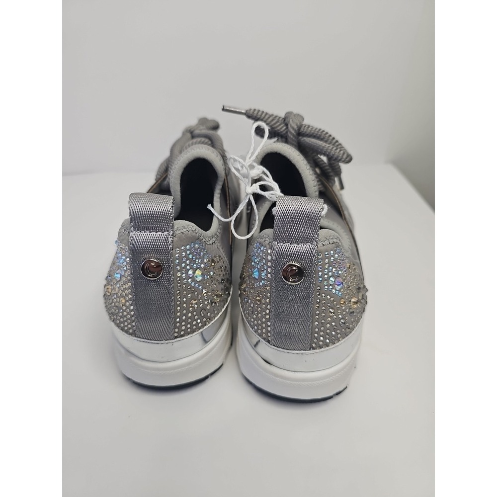 Carvela Women's Lament Bling Embellished Sneakers  Gray Size 38.5 - Picture 6 of 10